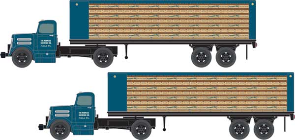 Classic Metal Works N White WC22 w/Flatbed Trlr/Bottles Peoples Beer - MWI51198