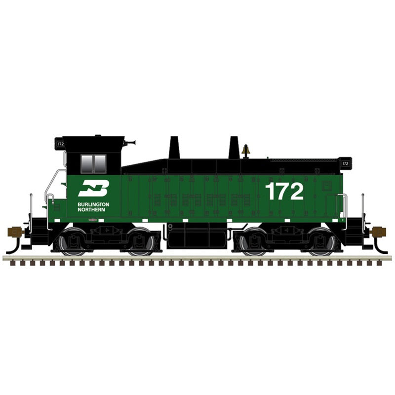 Atlas N EMD SW9/1200 - Standard DC - Master(R) -- Burlington Northern #172 (Cascade Green, black, white)