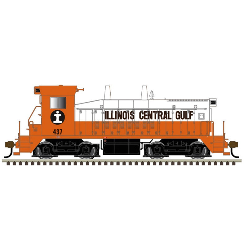 Atlas N EMD SW9/1200 - Standard DC - Master(R) -- Illinois Central Gulf #437 (orange, white, black)