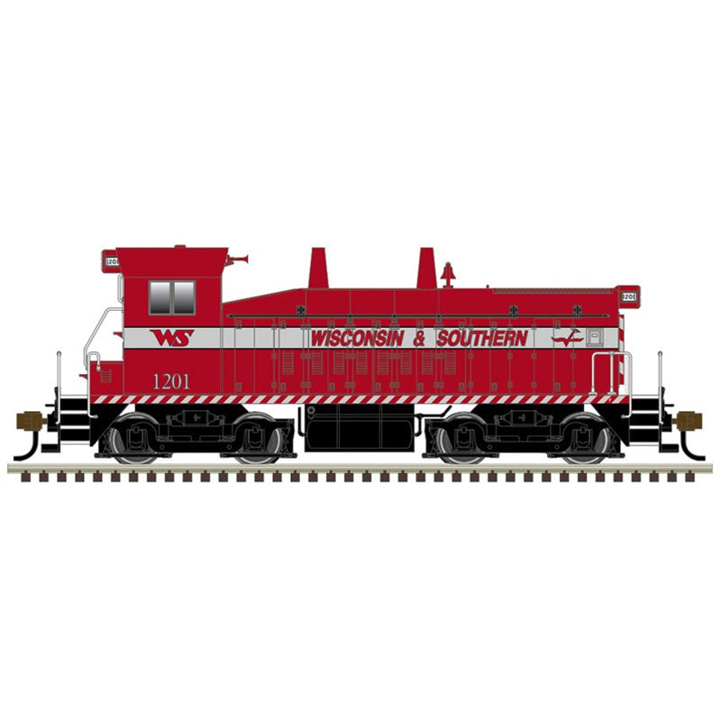 Atlas N EMD SW9/1200 - LokSound and DCC - Master(R) -- Wisconsin and Southern #1202 (maroon, silver)