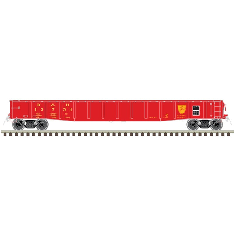 Atlas N ACF 70-Ton 52' Gondola - Ready to Run - Master(R) -- Delaware and Hudson (D&H) #13771 (red, yellow)
