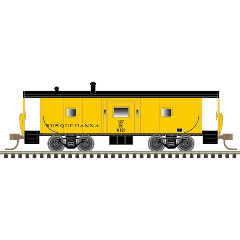 Atlas N International Steel Bay Window Caboose - Ready to Run - Master(R) -- New York, Susquehanna & Western #124 (yellow, black)