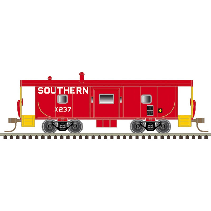 Atlas N International Steel Bay Window Caboose - Ready to Run - Master(R) -- Southern Railway #X465 (red, yellow, white)