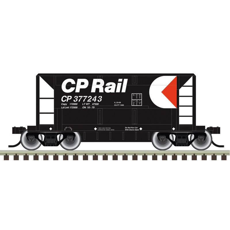 Atlas N 70-Ton Ore Car - Ready to Run -- Canadian Pacific (CP) #377254 (black, red, white, Multimark Logo)