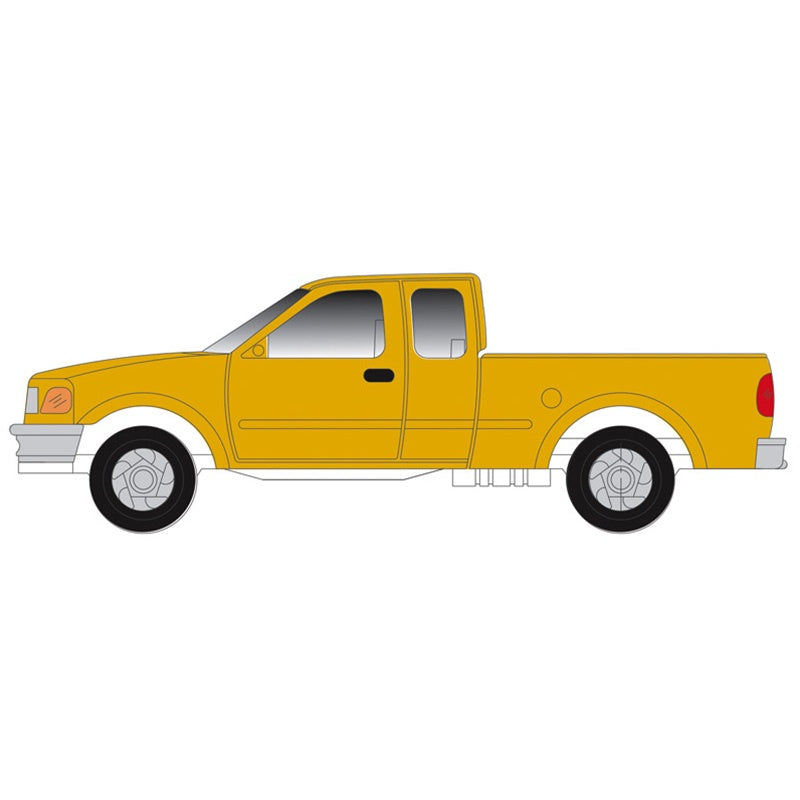 Atlas N 1997 Ford F-150 Pickup Truck 2-Pack - Standard Sides - Assembled -- Yellow