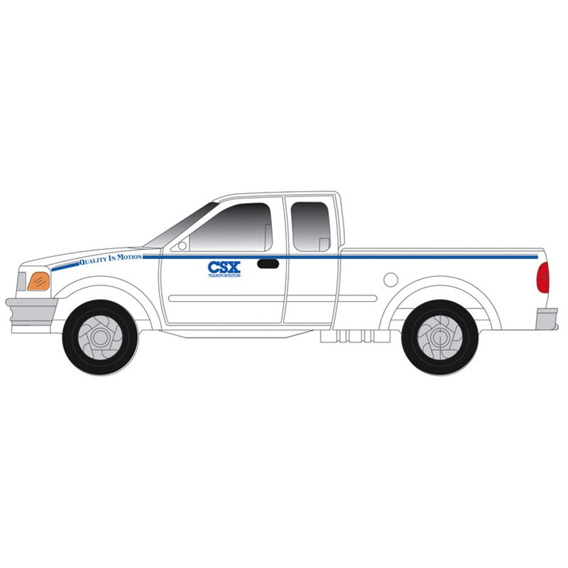 Atlas N 1997 Ford F-150 Pickup Truck 2-Pack - Standard Sides - Assembled -- CSX (MOW, white, blue)