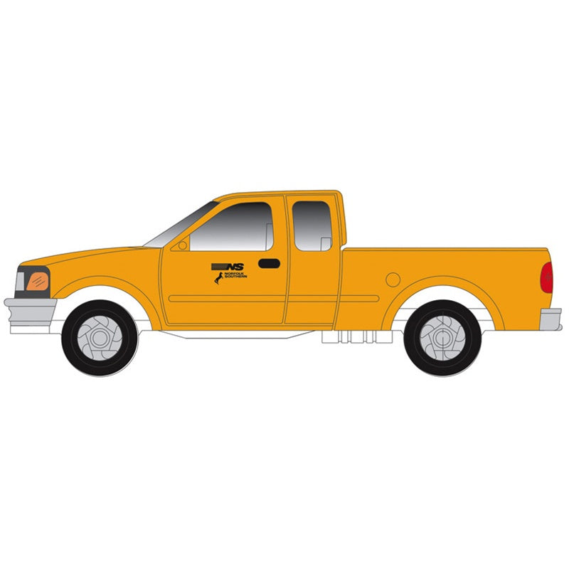 Atlas N 1997 Ford F-150 Pickup Truck 2-Pack - Standard Sides - Assembled -- Norfolk Southern (MOW, yellow, black)