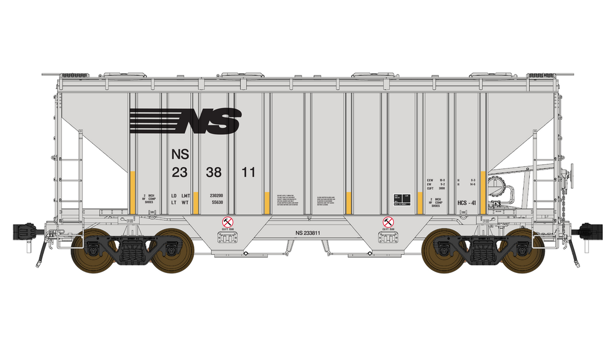 Class One Model Works PS 3000CD Two-Bay Hopper Car - Norfolk Southern NS 233808