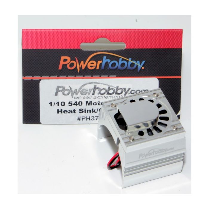 PowerHobby Aluminum Motor Heatsink Cooling Fan 1/10 540 / 550 Size Motor Silver - PHBPHF10FANSILVER
