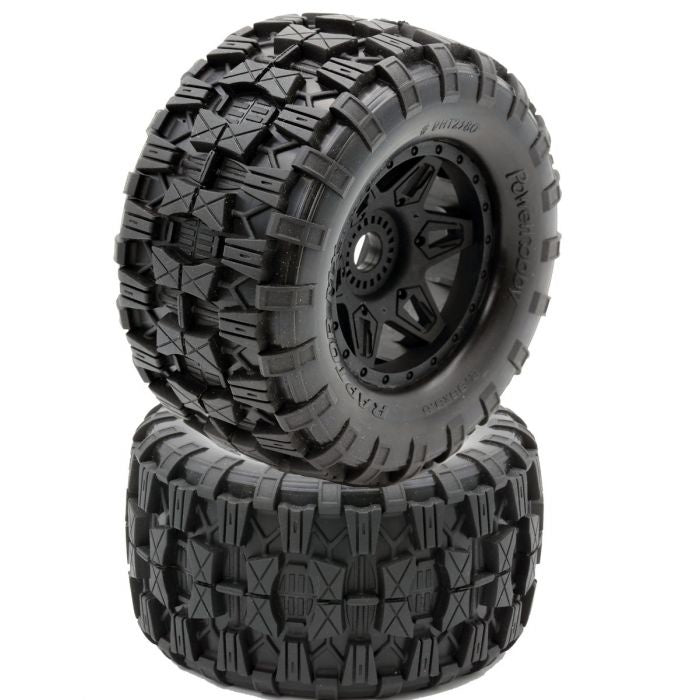 PowerHobby Raptor MX Belted All Terrain Tires Mounted 17mm Traxxas Maxx - PHBPHT2380