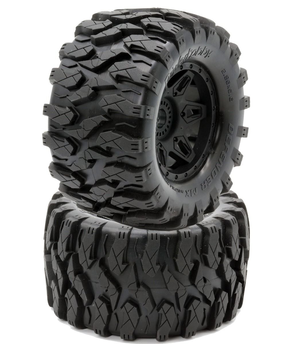 PowerHobby Defender MX Belted All Terrain Tires Mounted 17mm Traxxas Maxx - PHBPHT2383