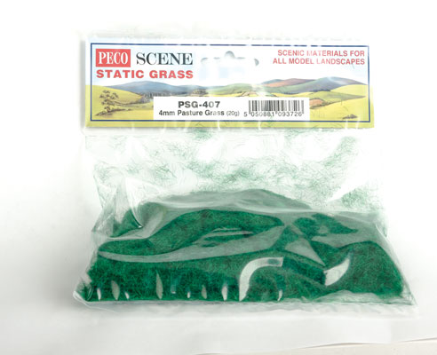 Peco Static Grass 3/16" 4mm -- Pasture Grass .7oz 20g - PPCPSG407