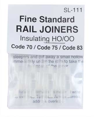 Peco Code 70/75/83 Rail Joiners -- Nylon-Insulated - PPCSL111