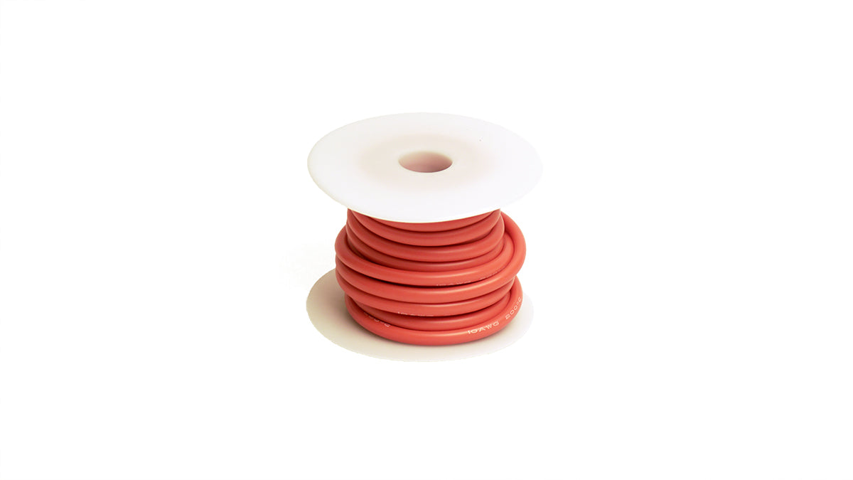 Racers Edge 10 Gauge Silicone Ultra-Flex Wire; 25' (Red) - RCE1206