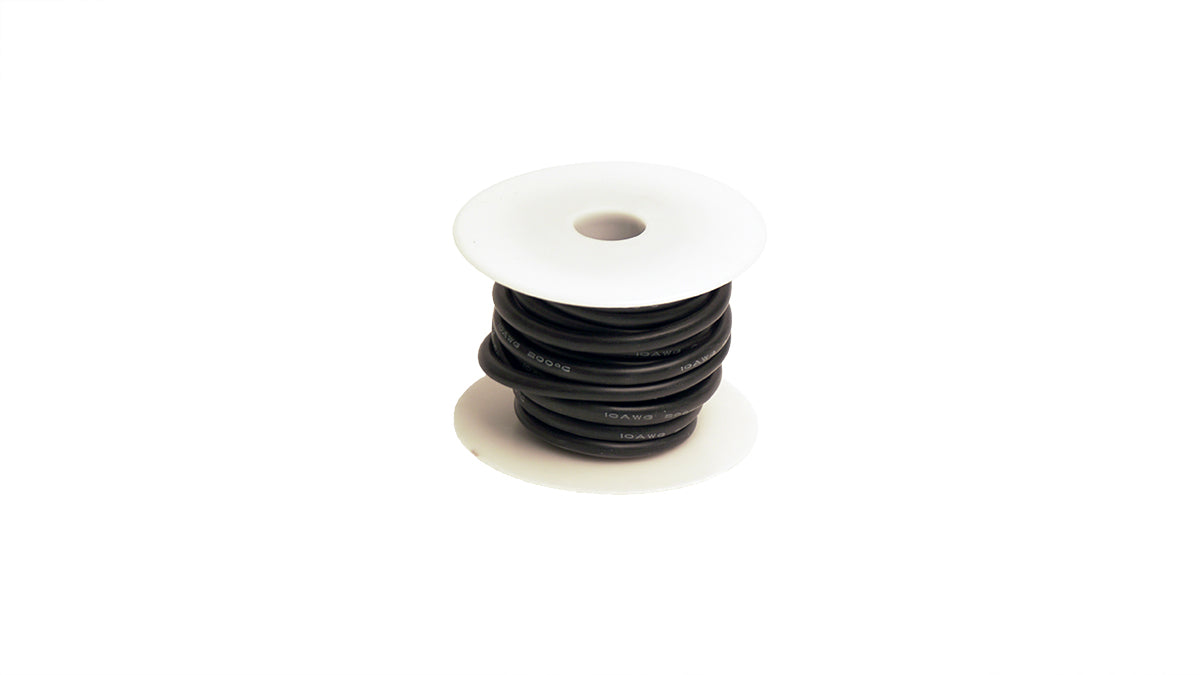 Racers Edge 10 Gauge Silicone Ultra-Flex Wire; Sold per Foot (Black) - RCE1207