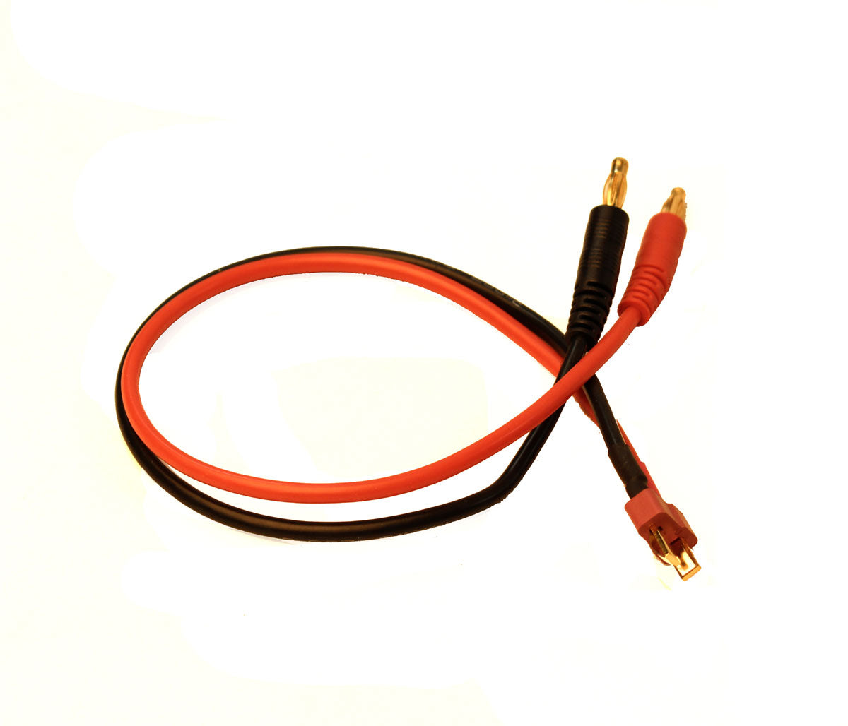 Racers Edge Charge Adapter: Male Deans (T-Plug) to Male 4mm Bullets-300mm Wire - RCE1620