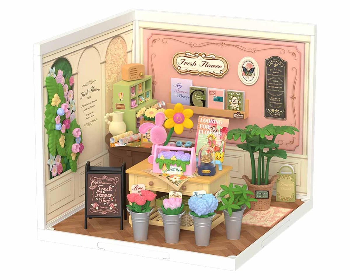 Robotime Fresh Flower Shop DIY Miniature House 3D Wooden Model Kit