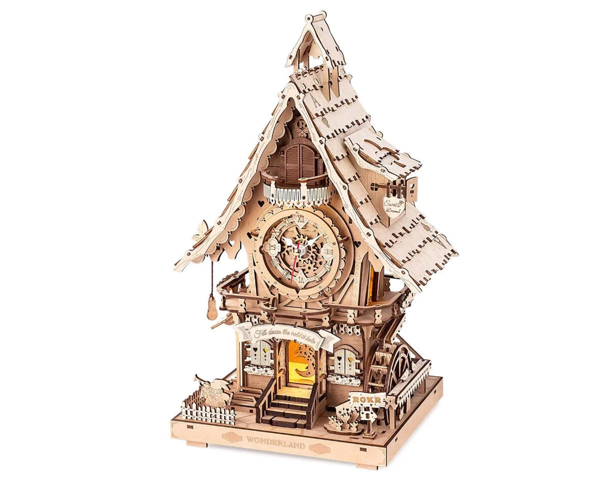 Robotime Cuckoo Clock DIY Miniature 3D Wooden Model Kit (Natural Wood)