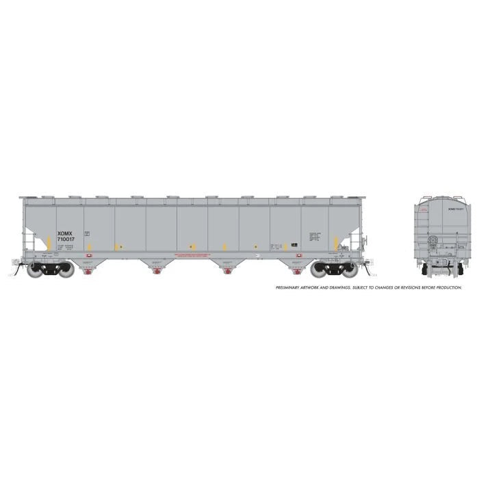 Rapido Trains HO Trinity 6221 cuft Plastics Covered Hopper XOMX (Exxon-Mobil) - Single Car Random Road #