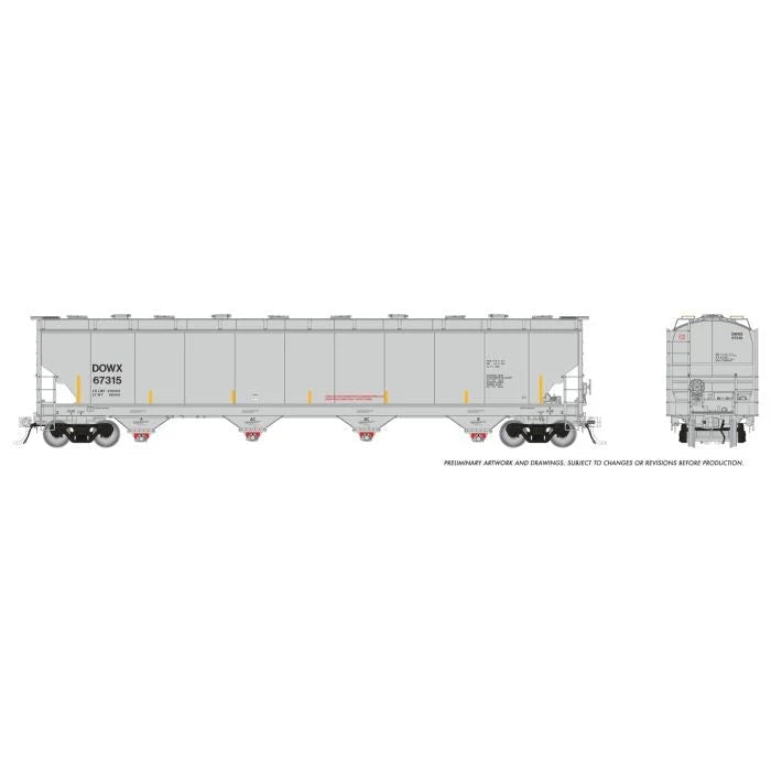 Rapido Trains HO Trinity 6241 cuft Plastics Covered Hopper DOWX (Dow Chemical) - Single Car Random Road #