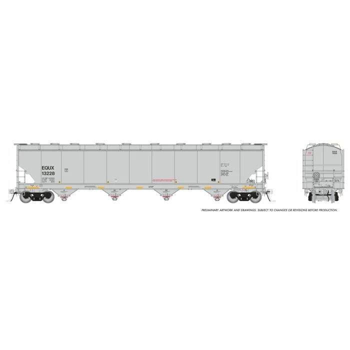 Rapido Trains HO Trinity 6241 cuft Plastics Covered Hopper EQUX (Equistar Chemicals): 6-Pack