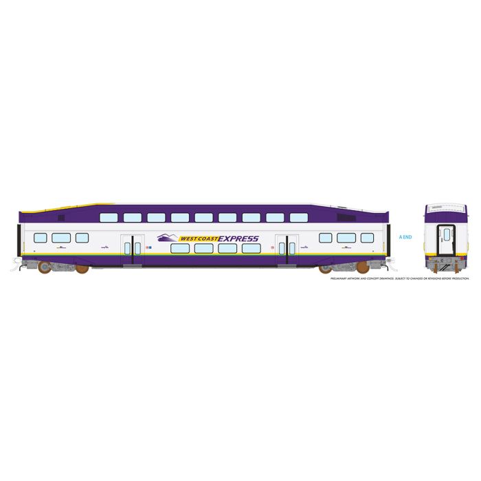 Rapido Trains HO BiLevel Commuter Car - WCE Coach: Unnumbered - RPI146020