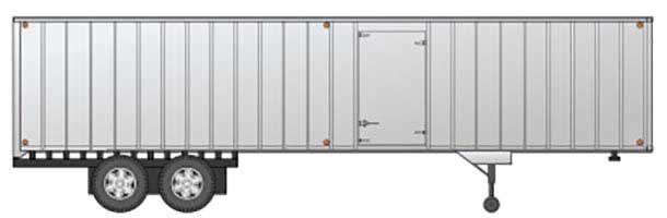 Rapido Trains Fruehauf 40' Exterior-Post Volume Van Trailer w/Side Door - Assembled -- Painted, Unlettered (silver) - RPI403063