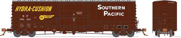 Rapido Trains Class B-100-40 Plug-Door Boxcar - Ready to Run -- Southern Pacific Random # from Set 1 (As-Delivered, Boxcar Red, yellow Hydr - RPI537001A
