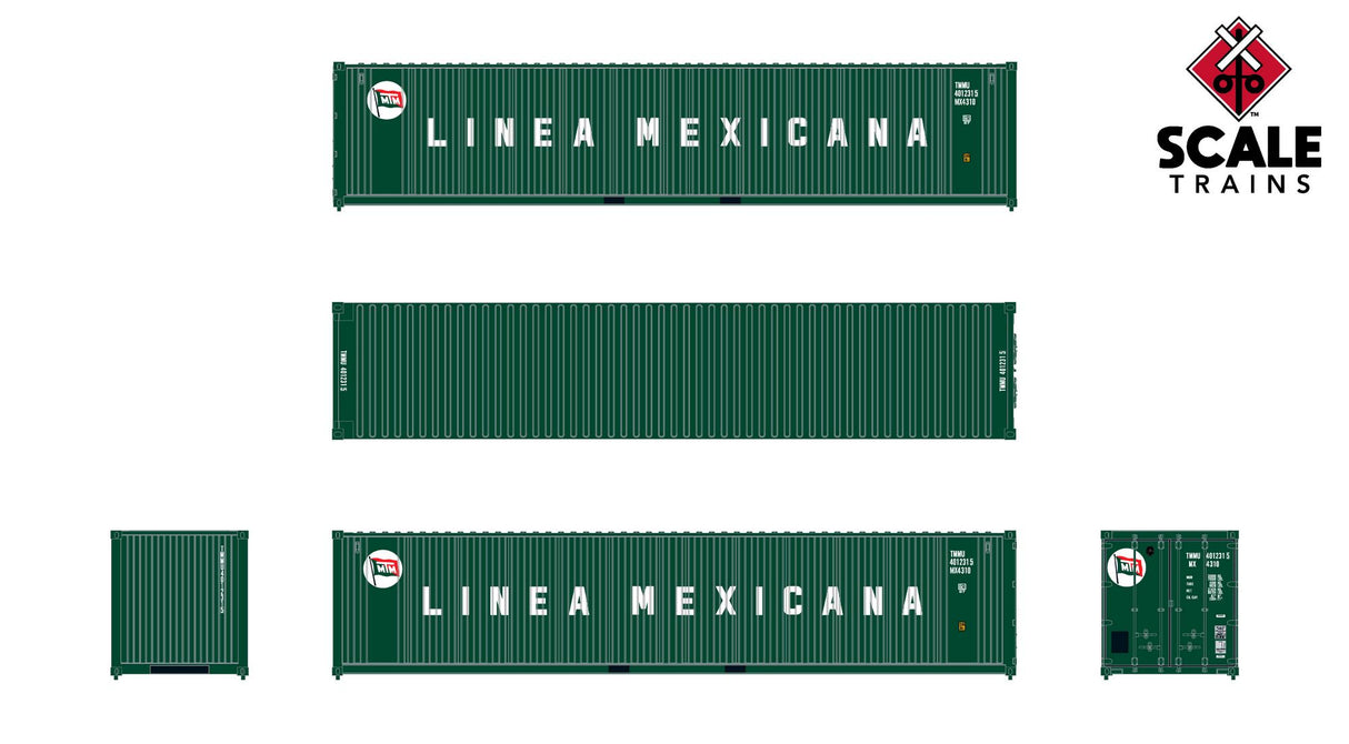 Operator HO 40' Square Corrugated Dry Container - Linea mexicana 3-Pack #4010077, 4011387, 4012676
