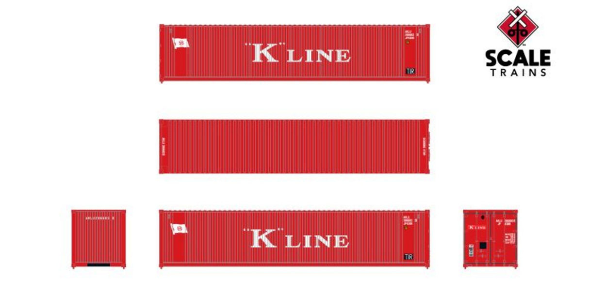 Operator HO 40' Square Corrugated Dry Container - K-Line 3-Pack #2048199, 2071080, 2090476