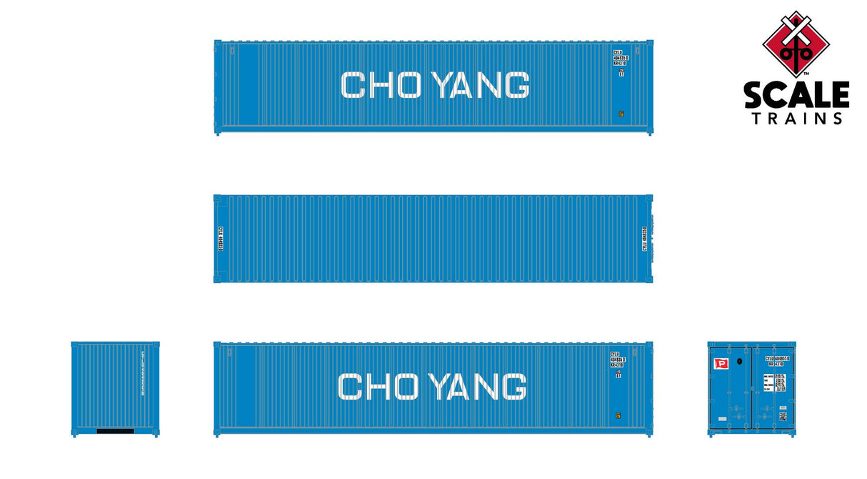 Operator HO 40' Square Corrugated Dry Container - Cho Yank 3-Pack #4039069, 4075235, 4078867