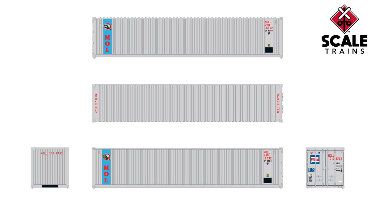 Operator HO 40' Square Corrugated Dry Container - MOL 3-Pack #2100410, 2116818, 2118132