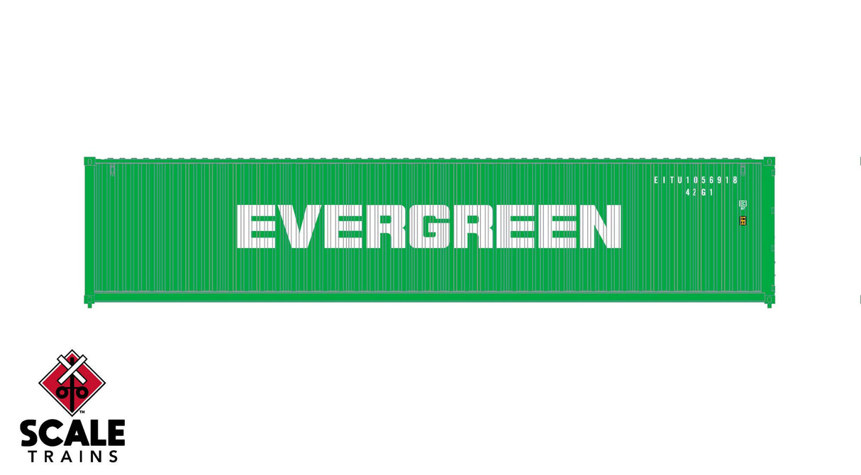 Operator HO 40' Modern Angled Corrugated Dry Container - Evergreen - Single #1854405