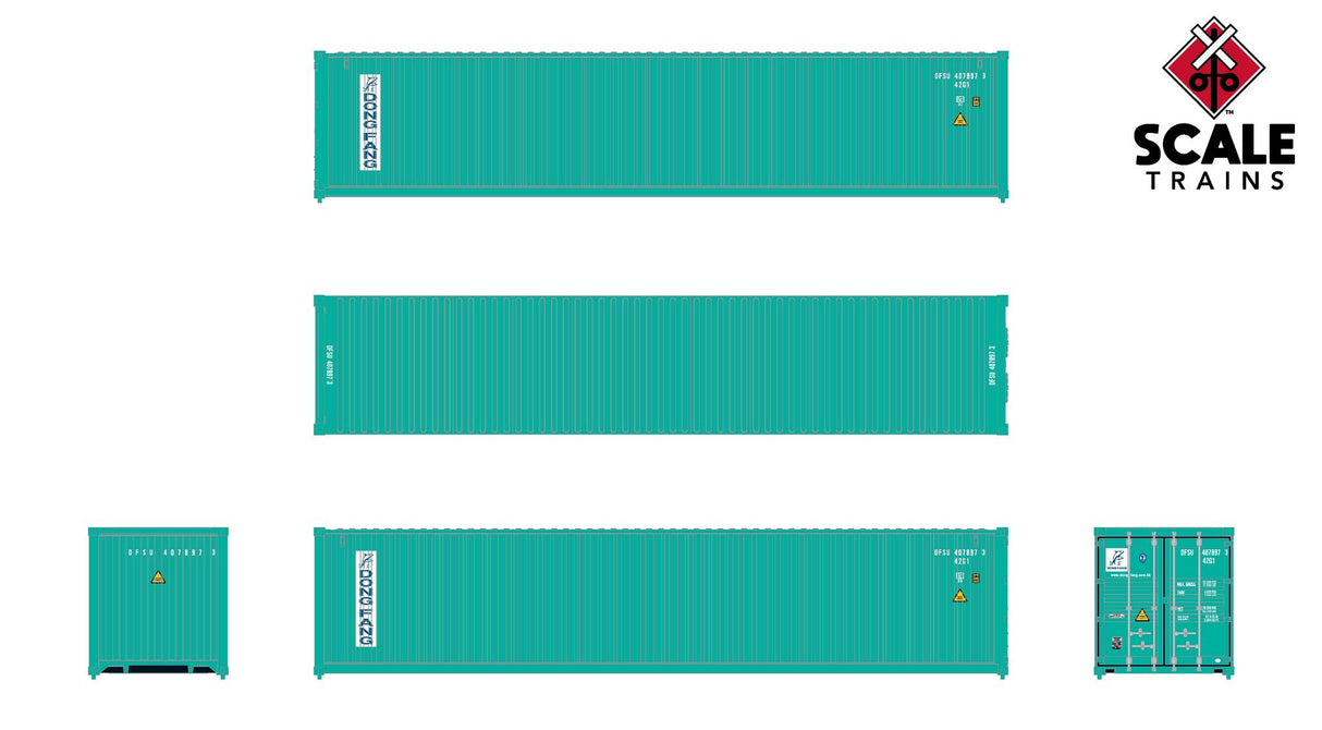 Operator HO 40' Modern Angled Corrugated Dry Container - Dong Fang 3-Pack #4051972, 4131851, 4307724