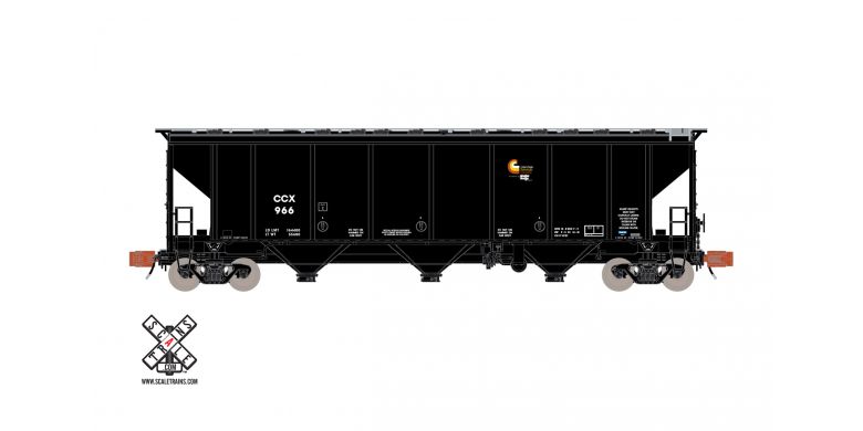 Scaletrains Rivet Counter N Scale Thrall 4727 Carbon Black Covered Hopper, Columbian Chemicals/CCX #966 - SXT32083