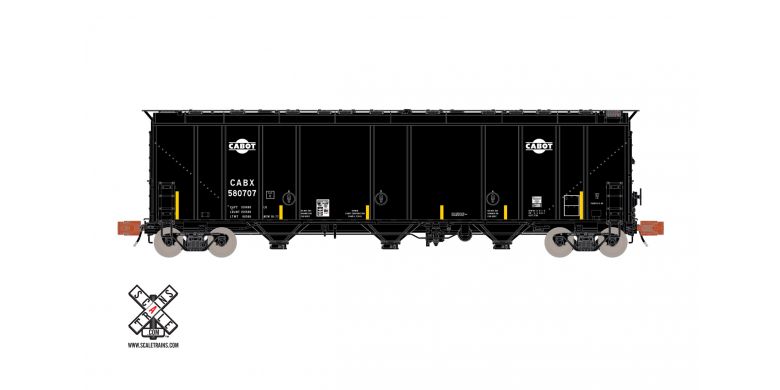 Scaletrains Rivet Counter N Scale Thrall 5750 Carbon Black Covered Hopper, Cabot/CABX #580707 - SXT32099