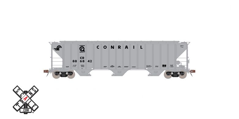 Scaletrains Rivet Counter HO Scale Pullman-Standard PS-2CD 4785 Covered Hopper, Conrail/Quality/Gray # 888333 - SXT33028