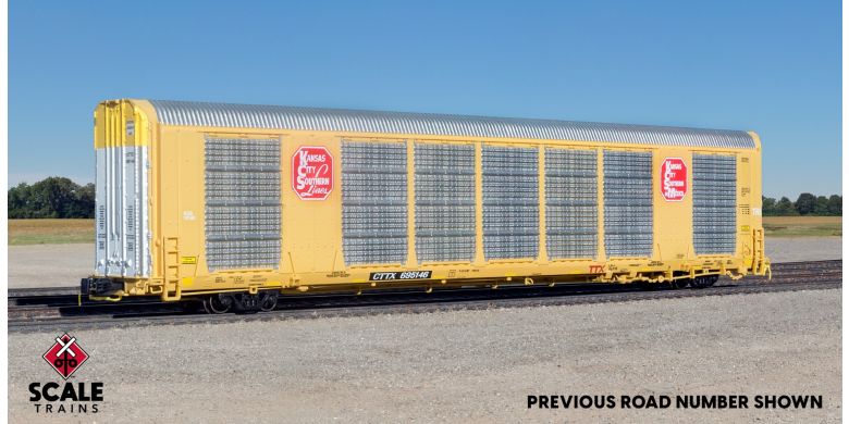 Scaletrains Rivet Counter N Scale Gunderson Multi-Max Autorack, Kansas City Southern/Yellow/CTTX #695150 - SXT33748