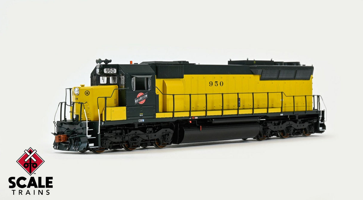 Scaletrains Rivet Counter HO Scale EMD SD45 Phase IIb, Chicago & NorthWestern/Original Yellow (OY) #955 w/DCC & Sound