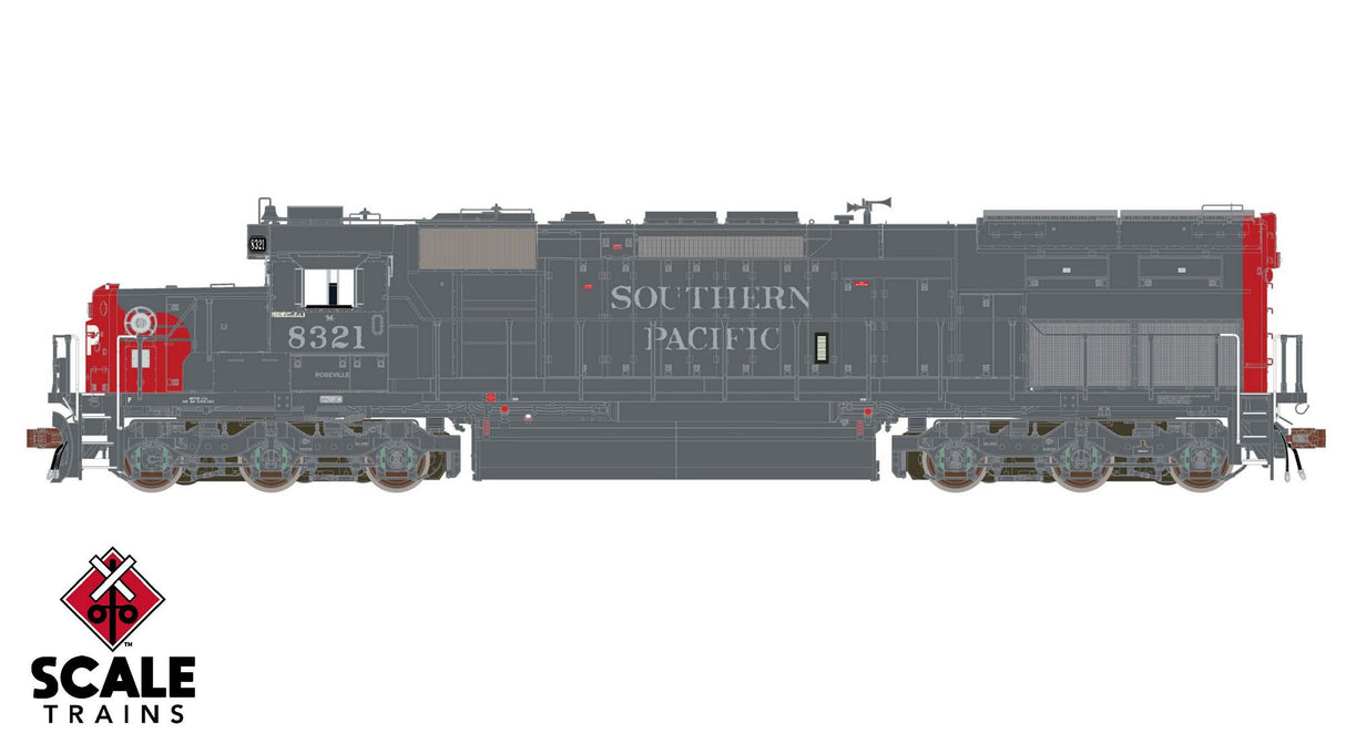 Rivet Counter HO EMD SD40T-2 - Southern Pacific (SP) Roman Lettering w/ Ditch Lights #8321 - DCC Ready