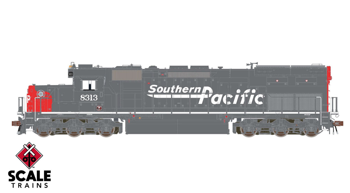 Rivet Counter HO EMD SD40T-2 - Southern Pacific (SP) Speed Lettering w/Ditch Lights #8313 w/Sound & DCC