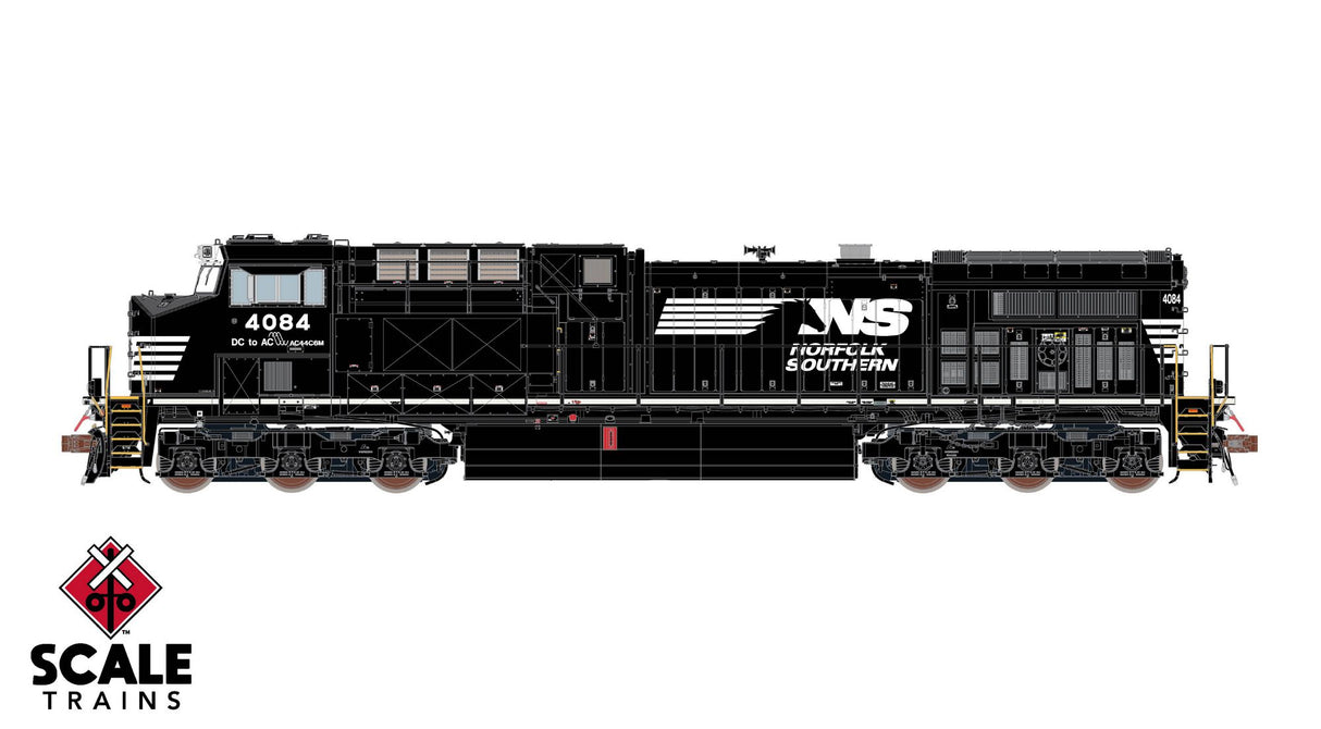 Rivet Counter HO Scale GE AC44C6M DCC Ready - Norfolk Southern / NS - Horsehead - DC to AC Sinewave Logo #4084