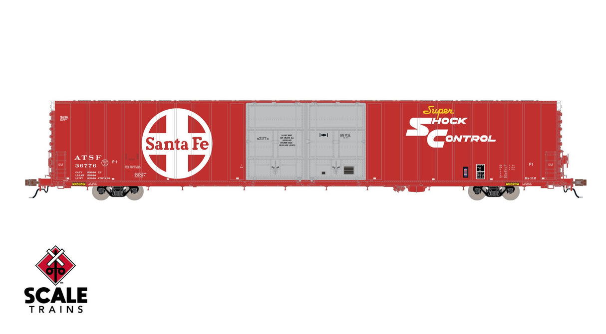 Rivet Counter HO Scale Thrall 86' High-Cube Double-Plug-Door Boxcar, Santa Fe / ATSF #36776