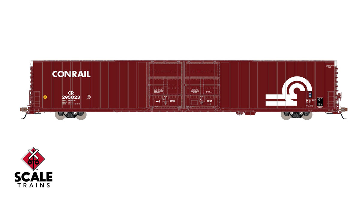 Rivet Counter HO Scale Thrall 86' High-Cube Double-Plug-Door Boxcar, Conrail / Large Logo / CR #295023
