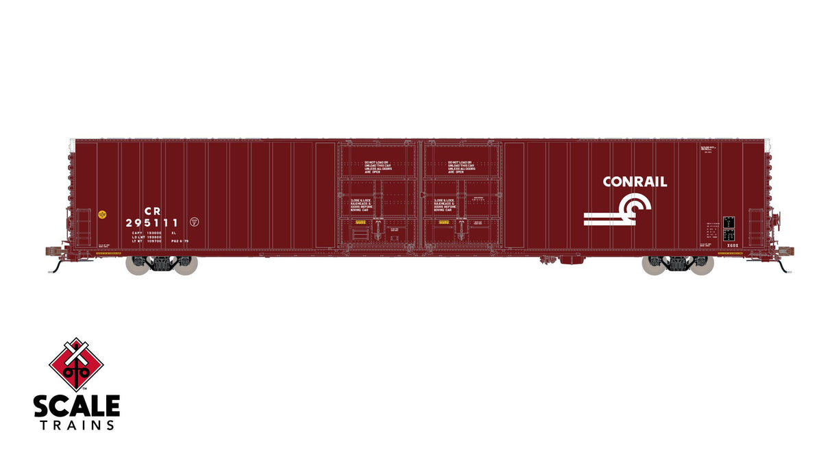 Rivet Counter HO Scale Thrall 86' High-Cube Double-Plug-Door Boxcar, Conrail / Small Logo / CR #295111