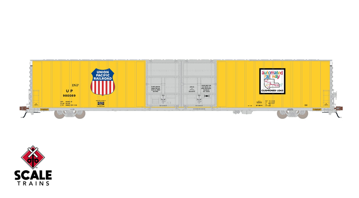 Rivet Counter HO Scale Thrall 86' High-Cube Double-Plug-Door Boxcar, Union Pacific / Automated Railway / UP #980089
