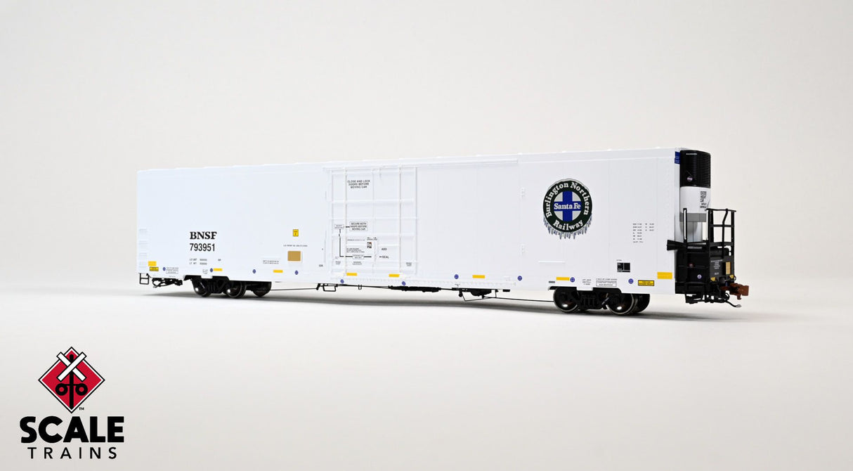 Rivet Counter HO Scale Trinity 82' 7711 Mechanical Reefer w/Sound, BNSF/Loco Icicles/Conspicuity Stripes/Carrier / 794023 /