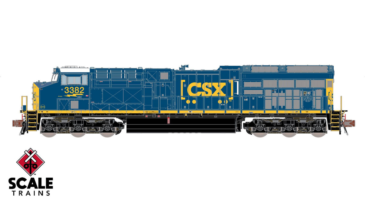 Scaletrains Rivet Counter N Scale GE ET44AH, CSX/YN3 Boxcar Logo/DP Sticker #3382 w/DCC & Sound