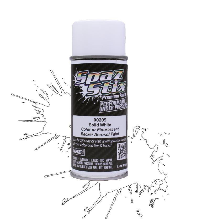 Spaz Stix Solid White/Backer, Aerosol Paint, 3.5oz Can - SZX00209