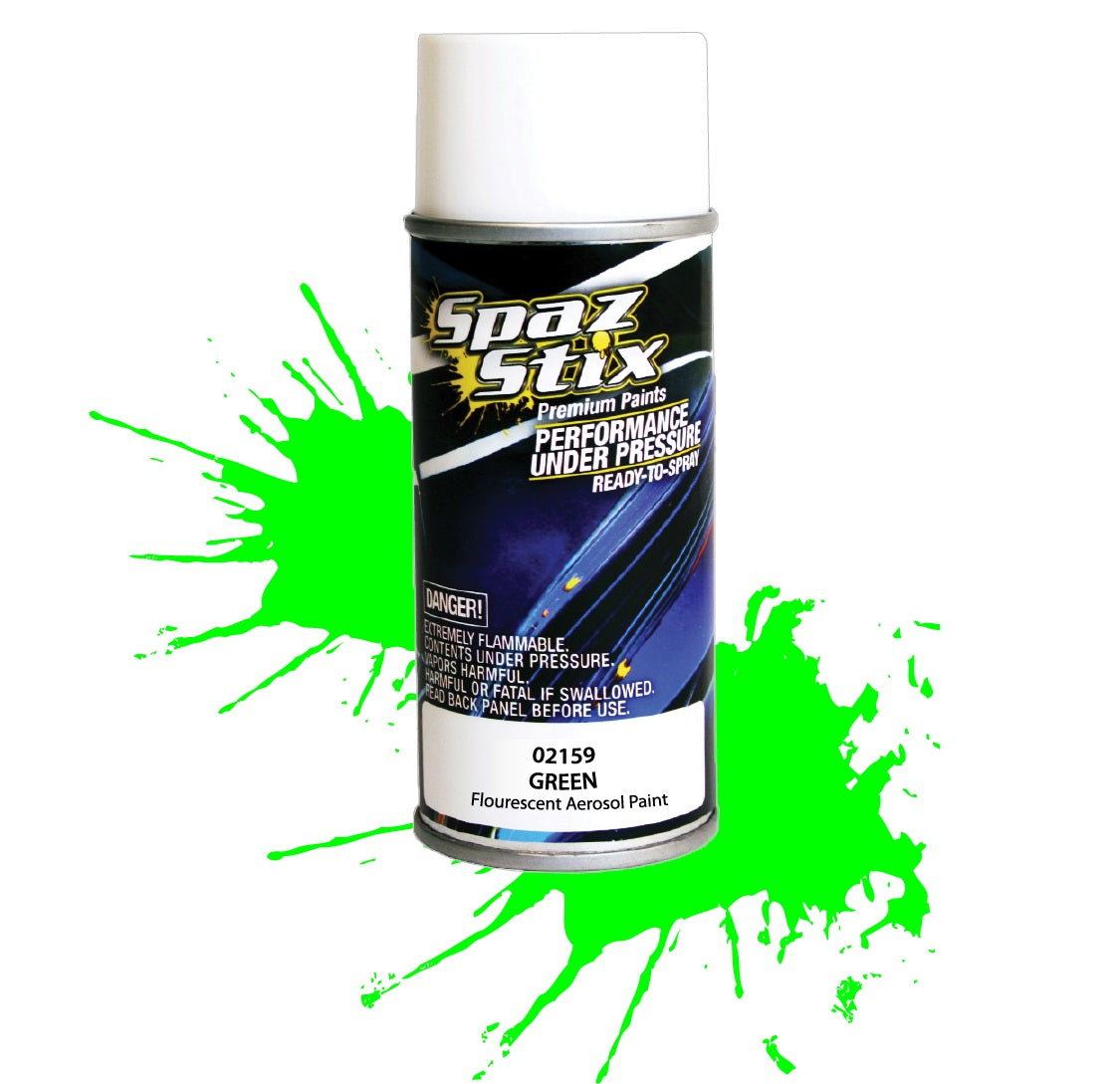 Spaz Stix Green Fluorescent Aerosol Paint, 3.5oz Can - SZX02159
